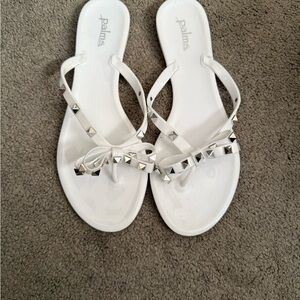 White Studded Women's Sandals